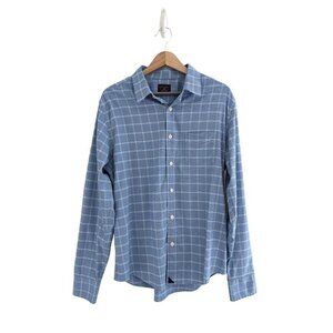 Untuckit Blue Plaid Long Sleeve Large Slim Fit Button Up Shirt